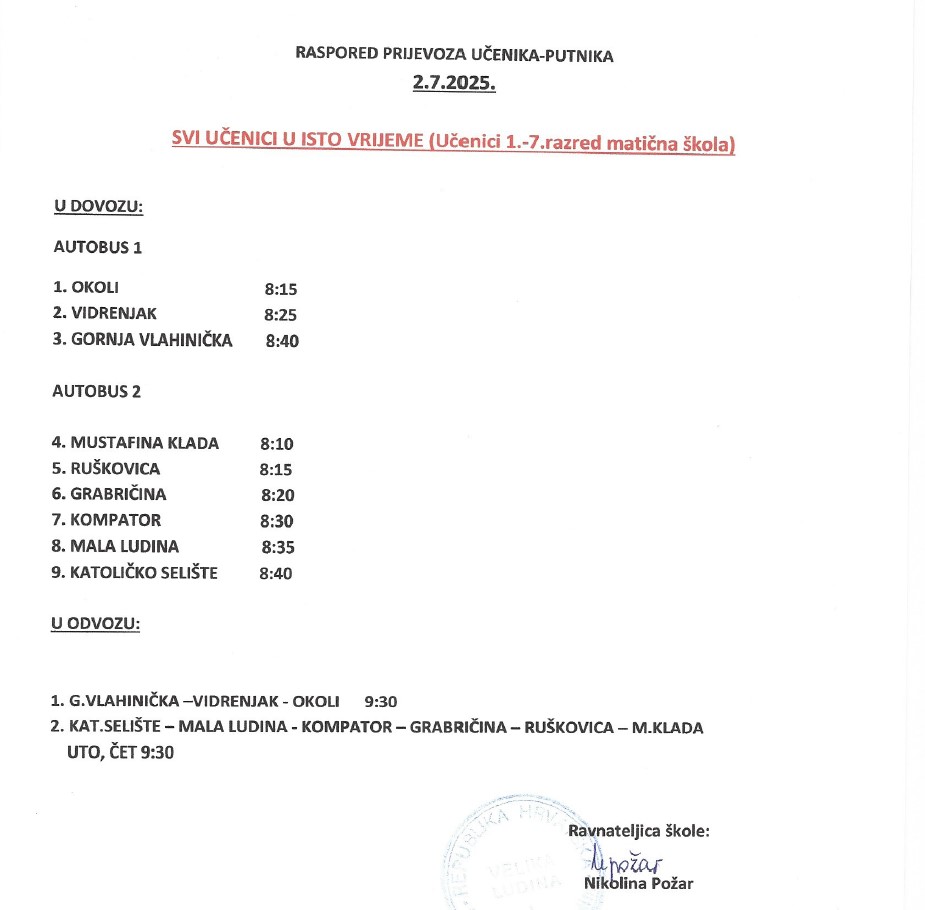Prijevoz učenika 2.7.2025.